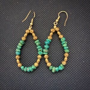 Vintage Turquoise and Sterling Beaded Earrings
